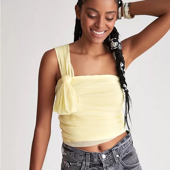 ✨ Anthropologie Tulle Bow Top Sz L - Picture 1 of 5